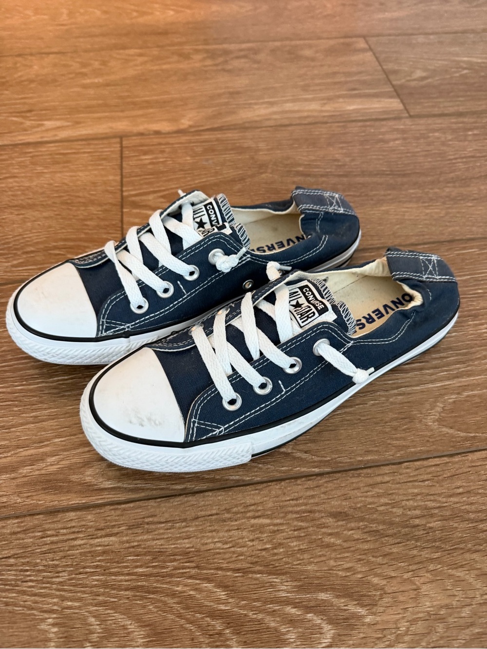 Converse Kids Navy and White Low-Top Canvas Sneakers